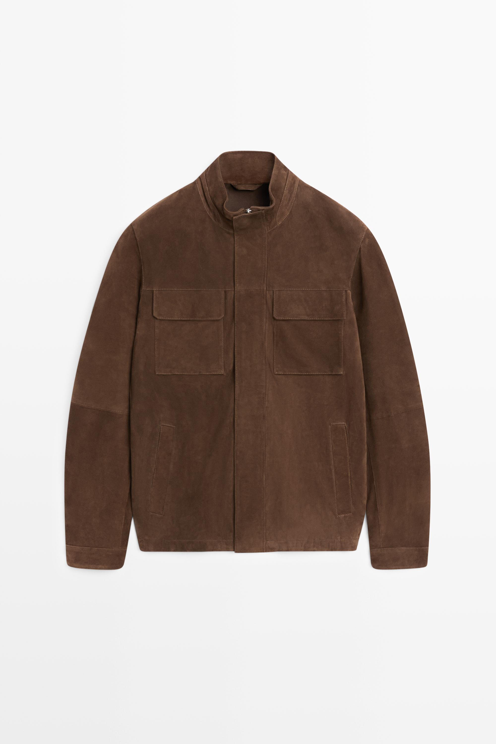 Suede jacket with pocket details
